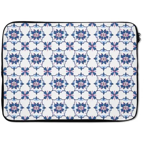 Modern - Patroon - Blauw - Roze laptophoes neopreen klein 279 -zkaufland3dotto