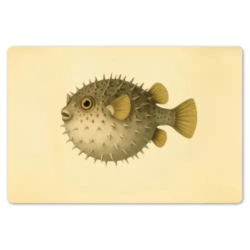 Stekels - Vis - Opgeblazen - Bruin Placemat vinyl groot -zzsfeer1_Kitchenyeah-website