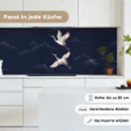 Kraanvogels - Nachthemel - Blauw keuken achterwand 2 middel -sfeer4_DE