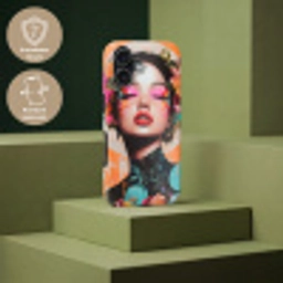 Portret - Vrouw - Abstract - Bloemen Toughcase MagSafe Apple iPhone 17 klein -USP_PrintM_DE