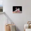 Astronaut - Flamingo - Zwemband - Roze tuinposter los doek klein -sfeer8