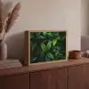 Bladeren - Regendruppels - Licht - Groen Light Box met batterij (Wandlamp) middel -sfeer2