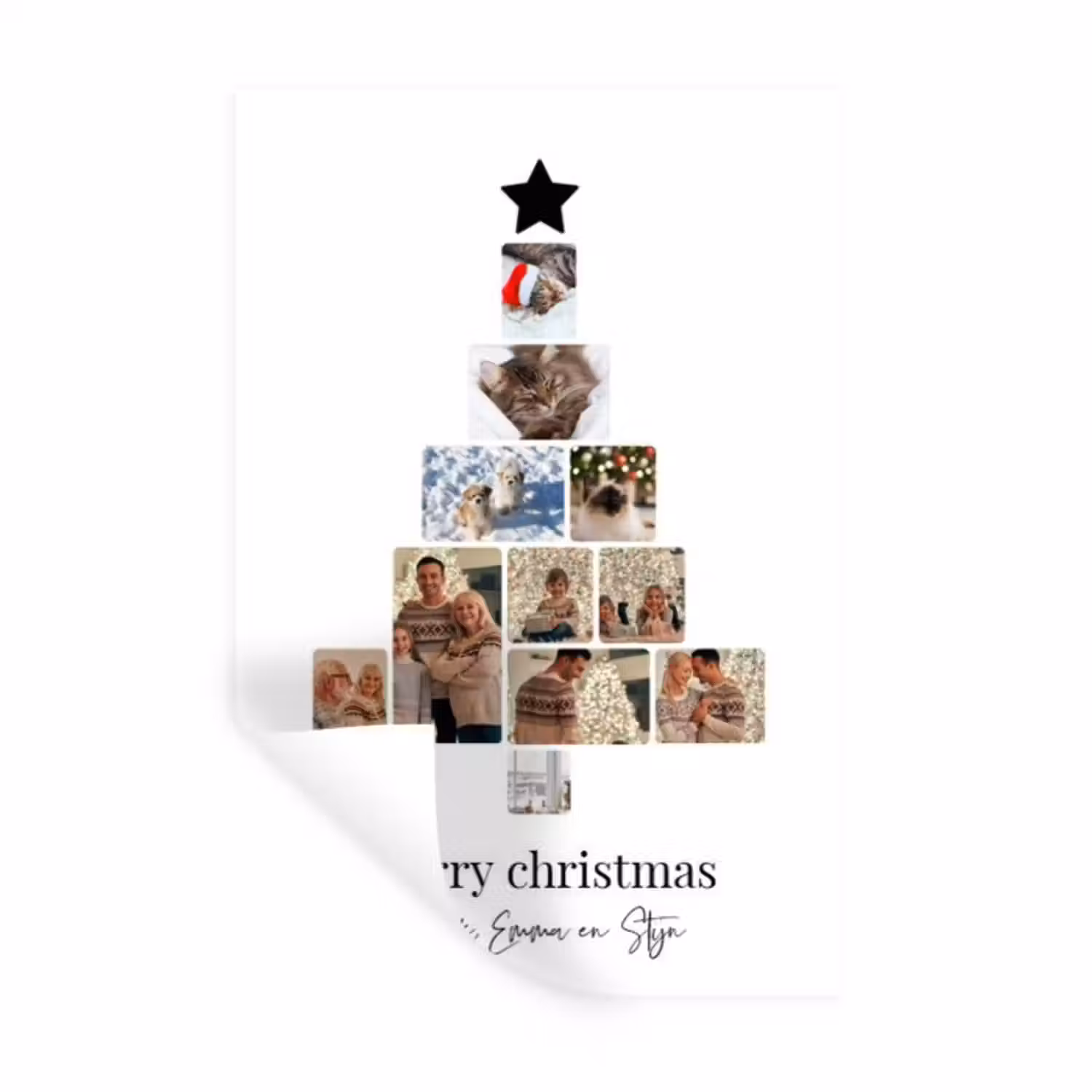 Gepersonaliseerde muursticker - Merry Christmas - Collage