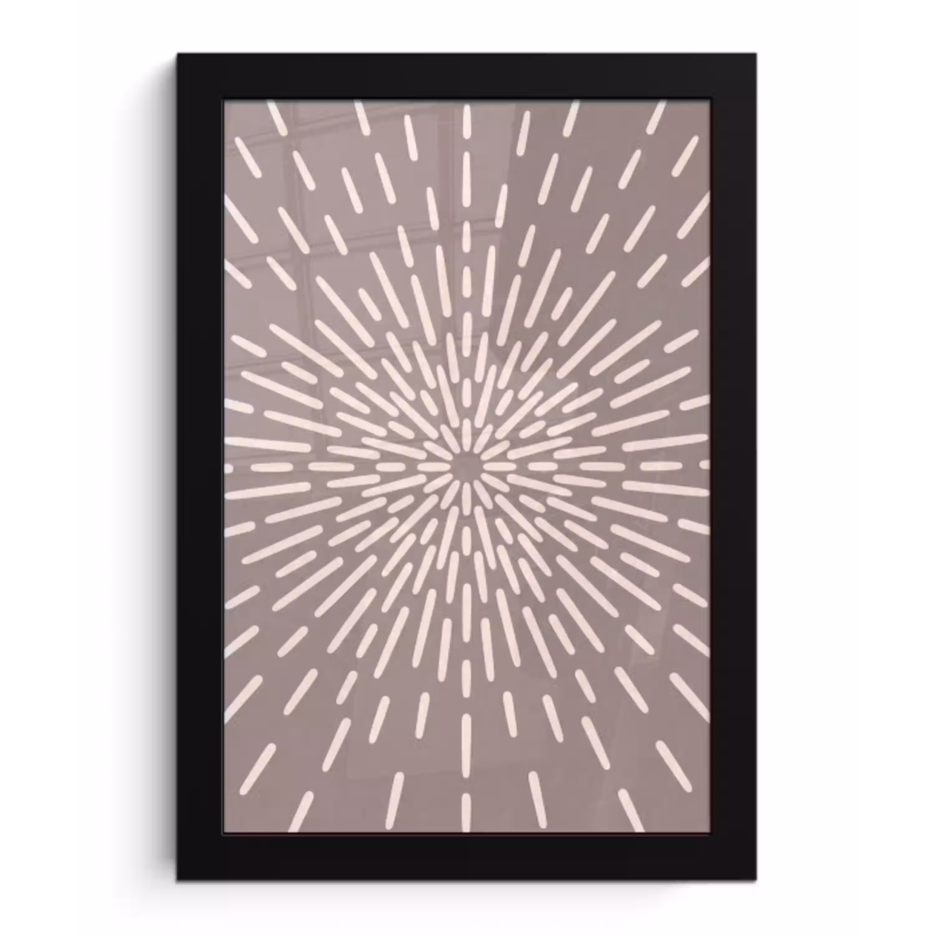 Patroon - Stralen - Abstract - Modern - Grijs fotolijst zwart zonder passe partout klein -3d
