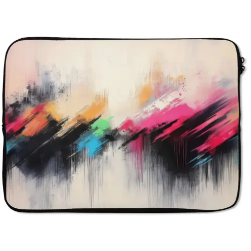 Dynamisch - Abstract - Kleurrijk - Zwart laptophoes neopreen klein -zkaufland3dotto