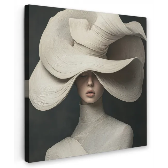 Modern - Vrouw - Hoed Tuinposter op houten frame 2 cm dik klein -3d