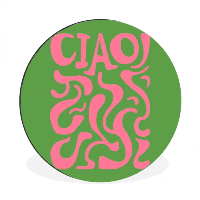 Abstract - Roze - Ciao - Vormen Wandcirkel aluminium klein -3d