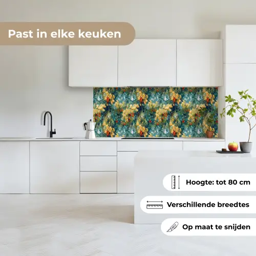 Geel - Bloemen - Groen - Bladeren keuken achterwand 2 middel 871 -sfeer4_NL