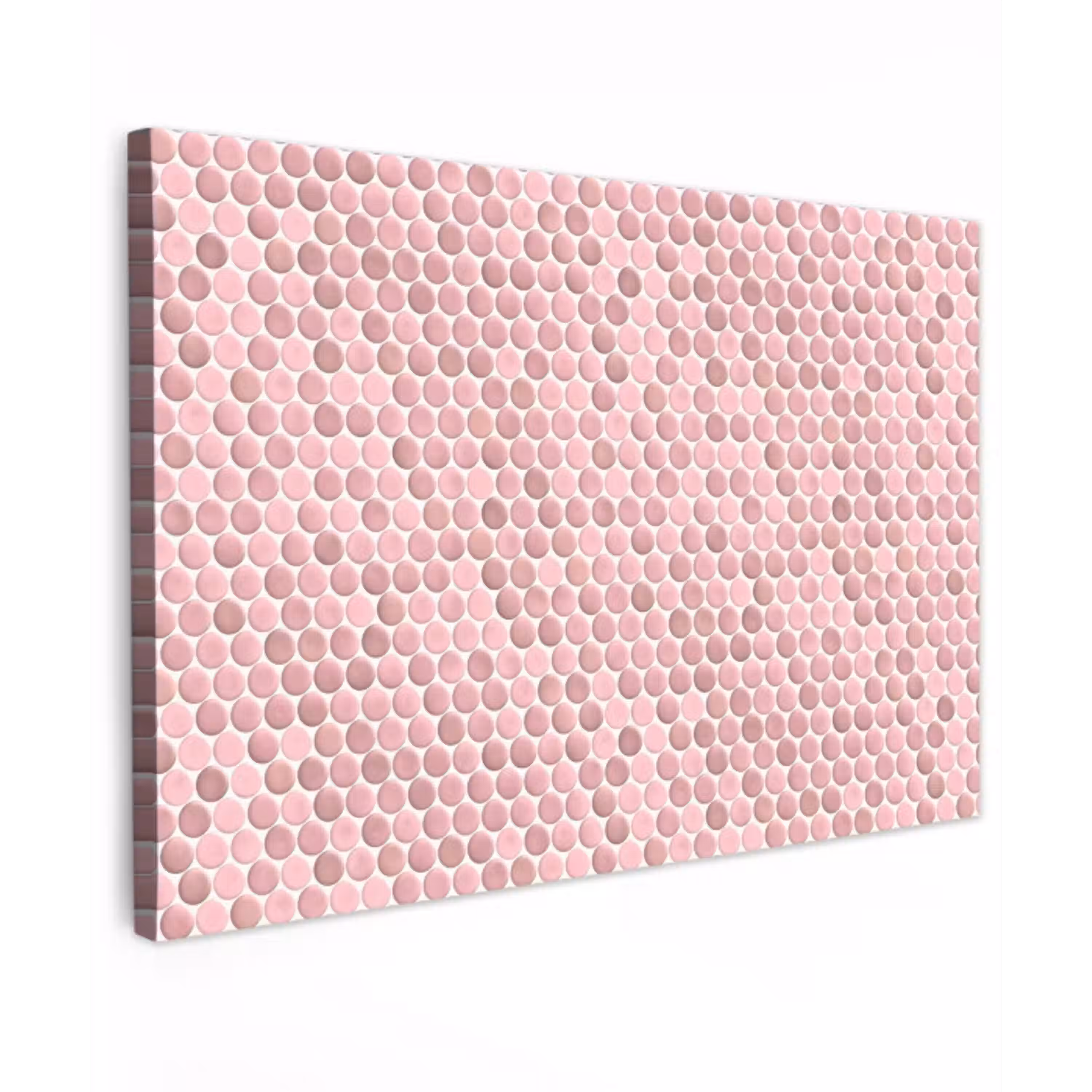 Penny - Mozaïek - Lichtroze Tuinposter op houten frame 2 cm dik klein 845 -3d