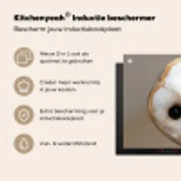 Uil - Bruin - Wit Inductie beschermer vinyl 3mm middel -zzzzzzusp-haakje_NL