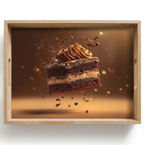 Taart - Chocolade - Eten - Brownie Dienblad Rechthoek middel -z3d_shopping