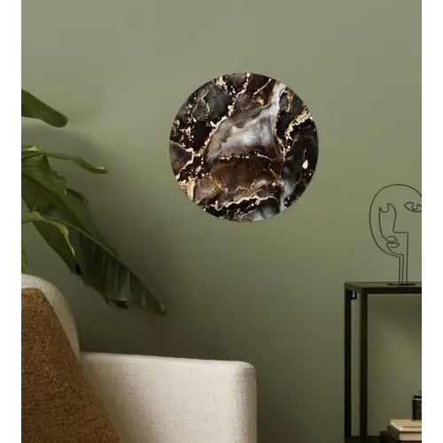 Marmer - Goud - Glitter - Luxe Wandcirkel behangsticker klein -sfeer2
