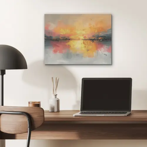 Modern - Abstract - Goud - Roze PET vilt klein -sfeer5