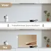 Lepel - Rijst - Hout - Beige keuken achterwand spatscherm klein -voor_na_NL