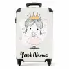 Prinses met kroon en roze hartjes NBS - Handbagage koffer - Kinderen Unisex middel -productfoto_recht