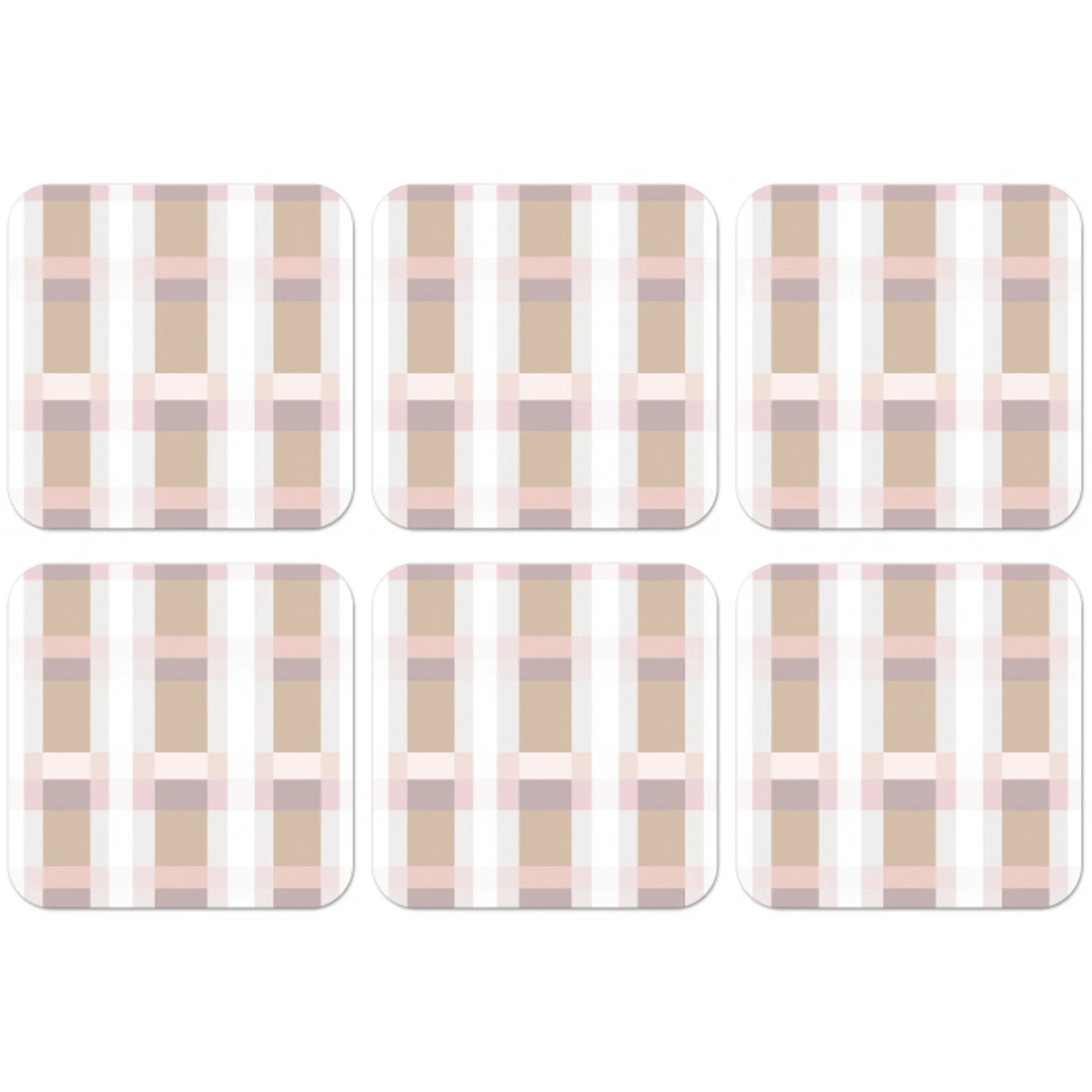 Ruitpatroon - Aardetinten - Minimalistisch onderzetter kurk middel 366 -zkaufland3dotto