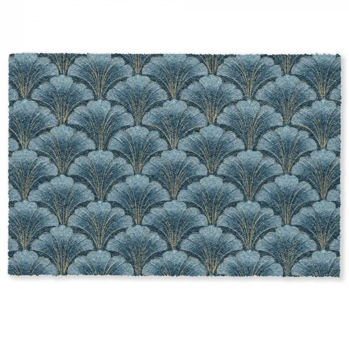 Patroon - Ginkgoblad - Blauw Deurmat klein 898 -zkaufland3d