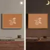 Sinaasappel - Getekend - Bladeren - Bruin Light Box met batterij (Wandlamp) middel -sfeer3