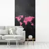 Wereldkaart - Roze - Marmer fotobehang vinyl groot -woonkamer
