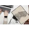 Lijnen - Abstract - Golvend - Zwart laptophoes neopreen klein -bureau