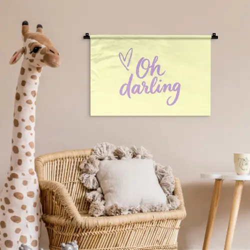Oh darling - Geel - Hart Wandkleed katoen klein -wsfeer5_kind