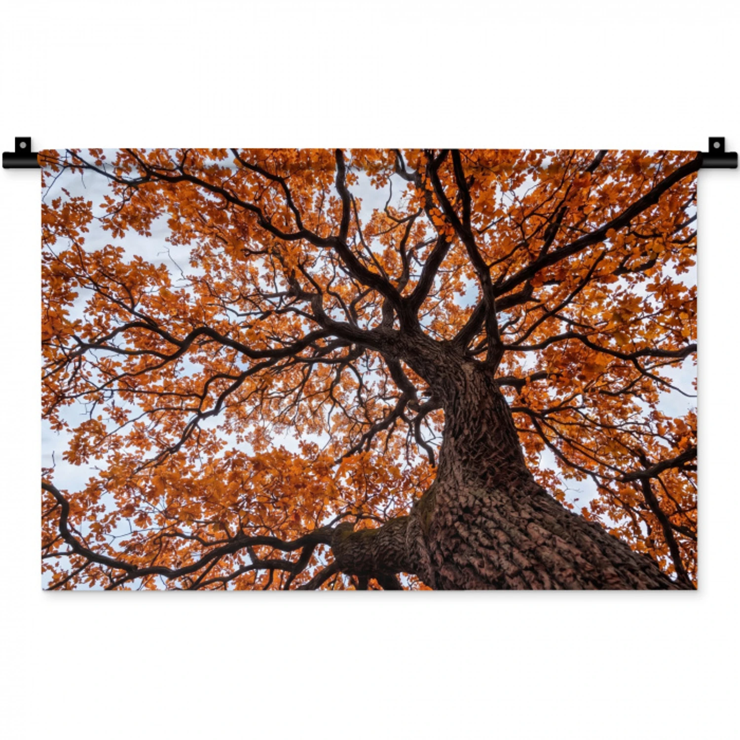 Boom - Bladerdak - Herfst - Oranje - Sfeervol Wandkleed katoen klein -zz3d