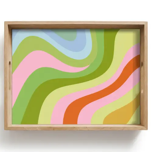 Lijnen - Pasteltinten - Golvend Dienblad Rechthoek middel -z3d_shopping