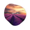 Lavendelveld - Quote - Zonsondergang Wandcirkel Organisch Plexiglas middel -3d