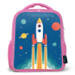 Raket - Planeten - Ruimte Kinderrugzak - Roze middel -3d