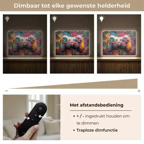 Graffiti - Gaming - Controller - Verf Light Box met batterij (Wandlamp) middel -USP_dimbaarNL