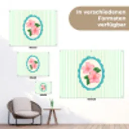 Bloemen - Ovaal - Strepen - Groen tuinposter los doek klein -Xsfeer9_DE