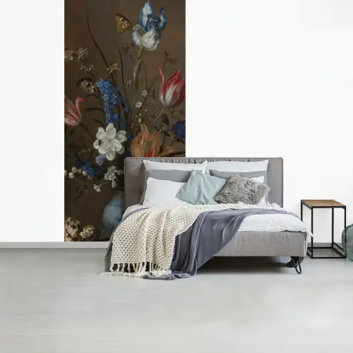 Bloemen in een Wan-Li vaas en schelpen - Schilderij van Balthasar van der Ast fotobehang vinyl groot -slaapkamer