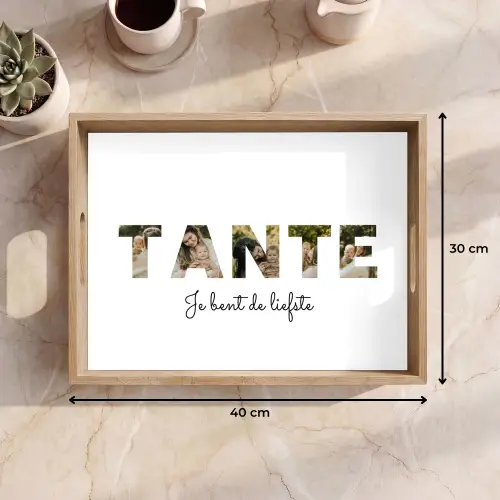 Tante - Lettercollage Dienblad Rechthoek middel -USP_Formaat