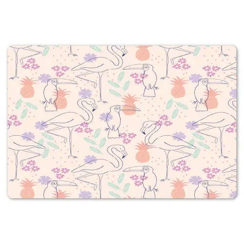 Flamingo - Toekan - Tropisch - Patroon Placemat vinyl groot 368 -zzsfeer1_Kitchenyeah-website