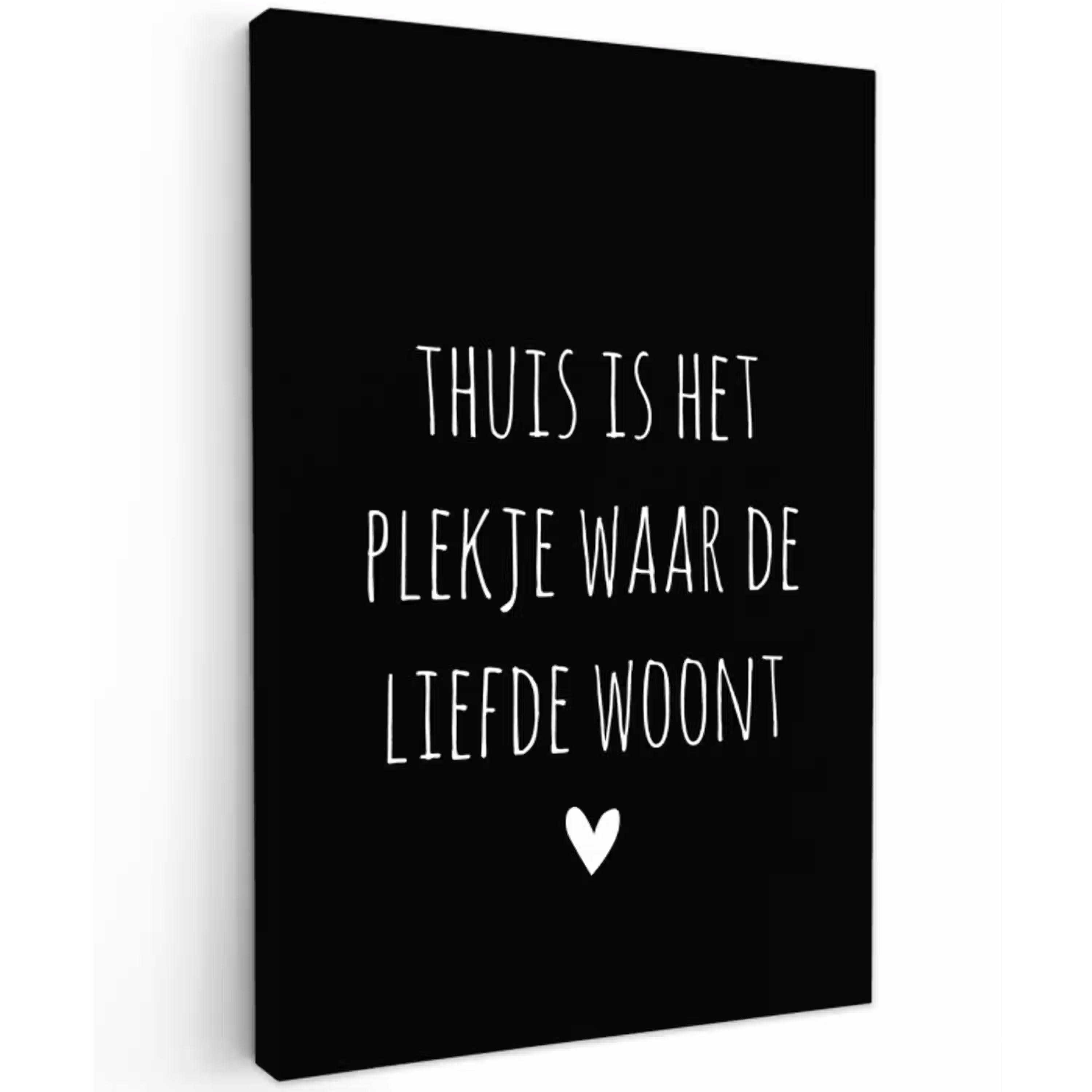 Quotes - Thuis is het plekje waar de liefde woont - Spreuken Tuinposter op houten frame 2 cm dik klein -3d