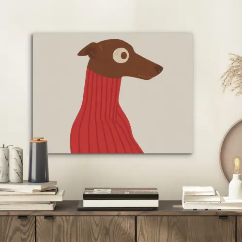 Silhouet - Hond - Trui - Rood PET vilt klein -sfeer1