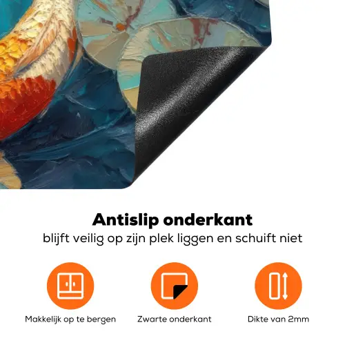 Vissen - Waterlelies - Oranje - Water Inductie beschermer vinyl 3mm klein -zzzzzzz-td-onderkant