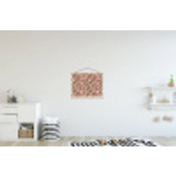 Bloemen - Bladeren - Kleurrijk textielposter latten blank klein 122 -kinderkamer