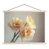 Narcissen - Geel - Bloemblaadjes textielposter latten blank klein -3d