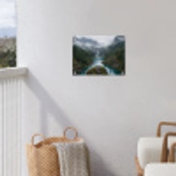 Waterval - Bomen - Bergen tuinposter los doek klein -sfeer8