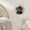 Kokskleding - Zwart - Hondje Wandcirkel behangsticker klein -sfeer4