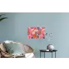 Roze - Bloemen - Wit - Oranje Muursticker klein -plant