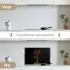 Rode - Bloemen - Vaas keuken achterwand spatscherm klein -voor_na_NL