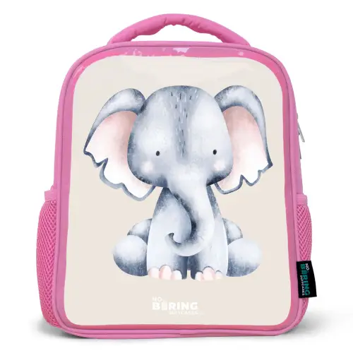 Olifant tekening tegen een beige achtergrond Kinderrugzak - Roze middel -3d