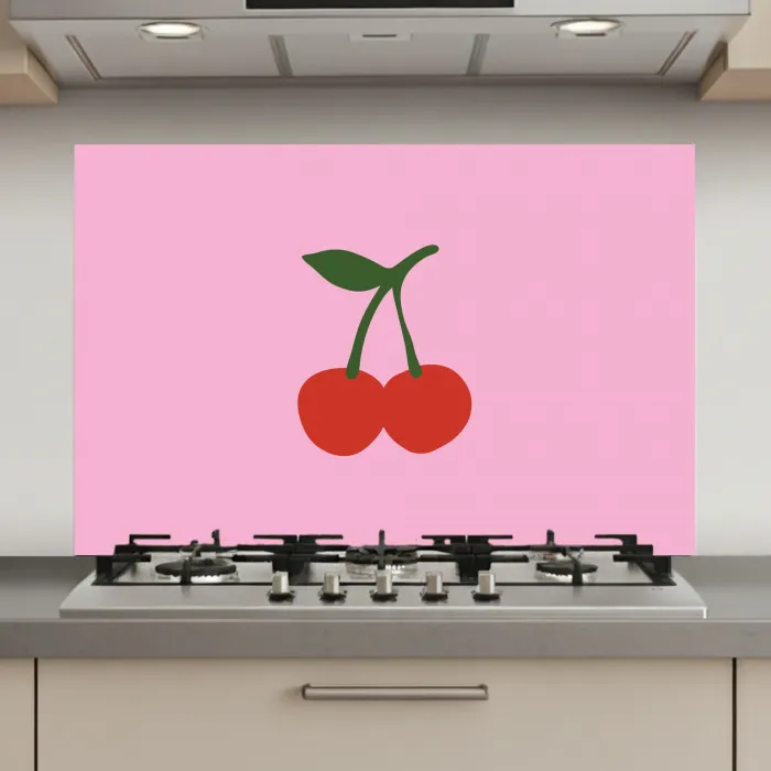 Kersen - Roze - Illustratie keuken achterwand spatscherm klein -3d_website
