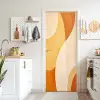 Abstract - Patroon - Modern - Beige - Oranje deurposter klein -sfeer5