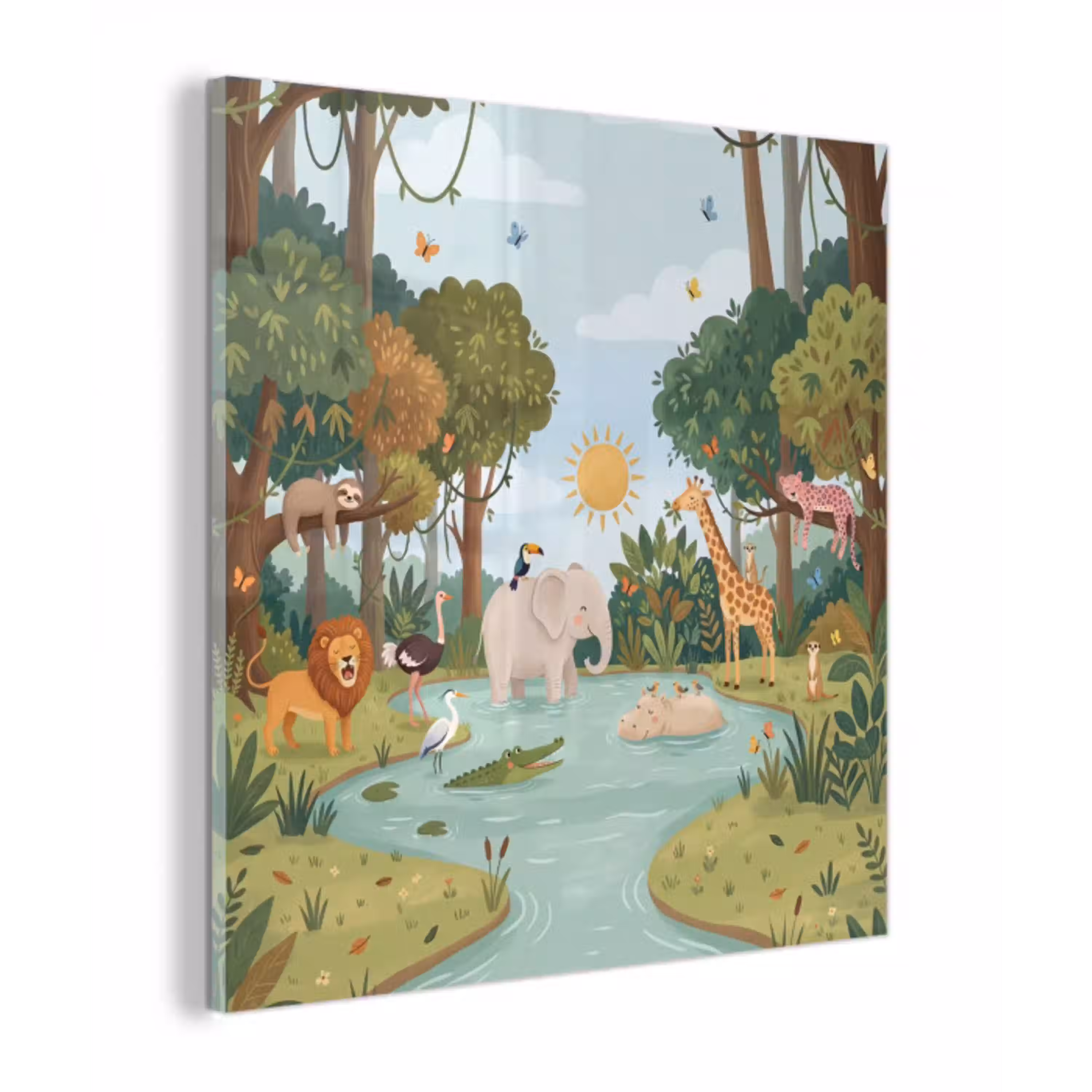 Jungle - Oase - Dieren - Kleurrijk plexiglas 5mm klein -z3d