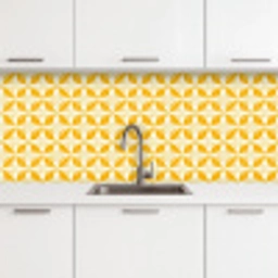 Patroon - Retro - Geel keuken achterwand 2 middel 871 -3d
