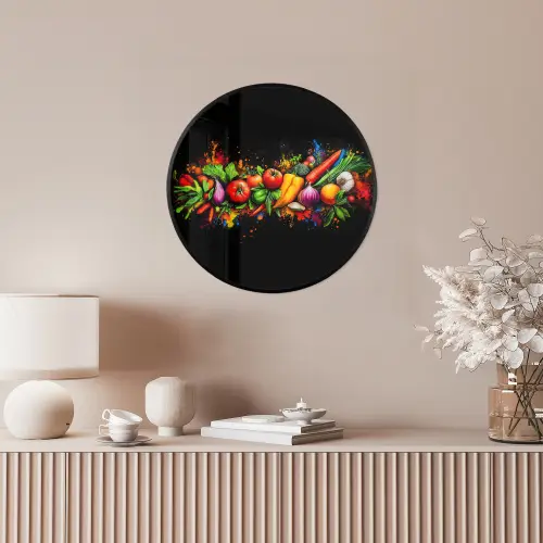 Groente - Eten - Kruiden - Graffiti - Koken Fotolijst rond zonder passe partout klein -sfeer3