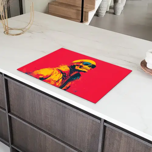 Zonnebril - Schedel - Jas - Rood Inductie beschermer vinyl 3mm klein -sfeer8